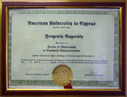 American University in Cyprus. The Degree of Doctor of Philosophy in Business Administration